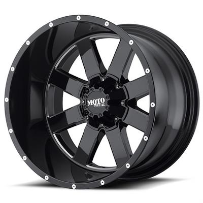 MO962, 17x10 Wheel with 6 on 5.5 and 6 on 135 Bolt Pattern - Gloss Black with Milled Accents - MO96271067324N